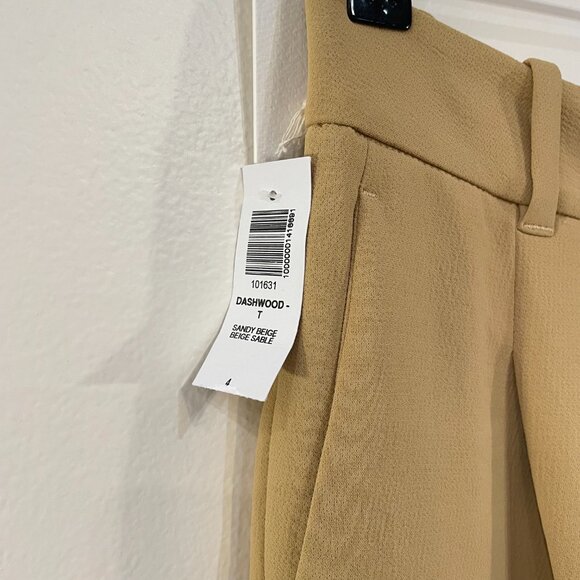 New Aritzia Dashwood Pleated Crepe Trouser Sandy Beige 4 $148 - Picture 6 of 9